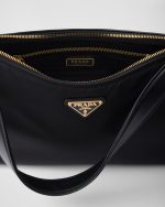 Prada Aimée Large Re-Nylon and Leather Shoulder Bag With Padlock - Image 5